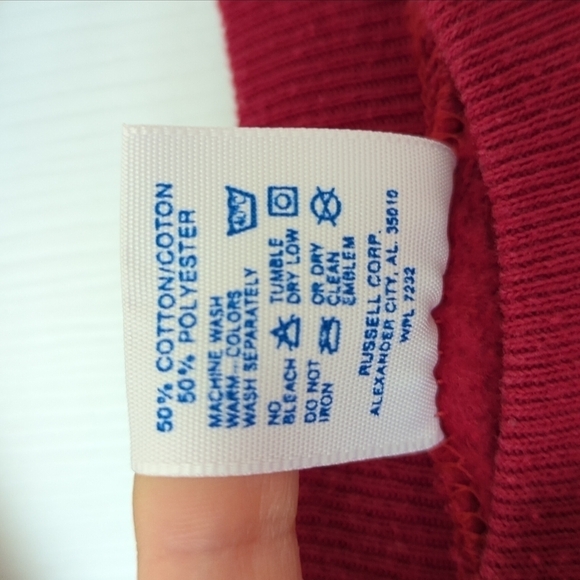 Jerzees 80's Vintage Classic Pullover Crewneck Sweatshirt Red Unisex Large - Picture 5 of 11